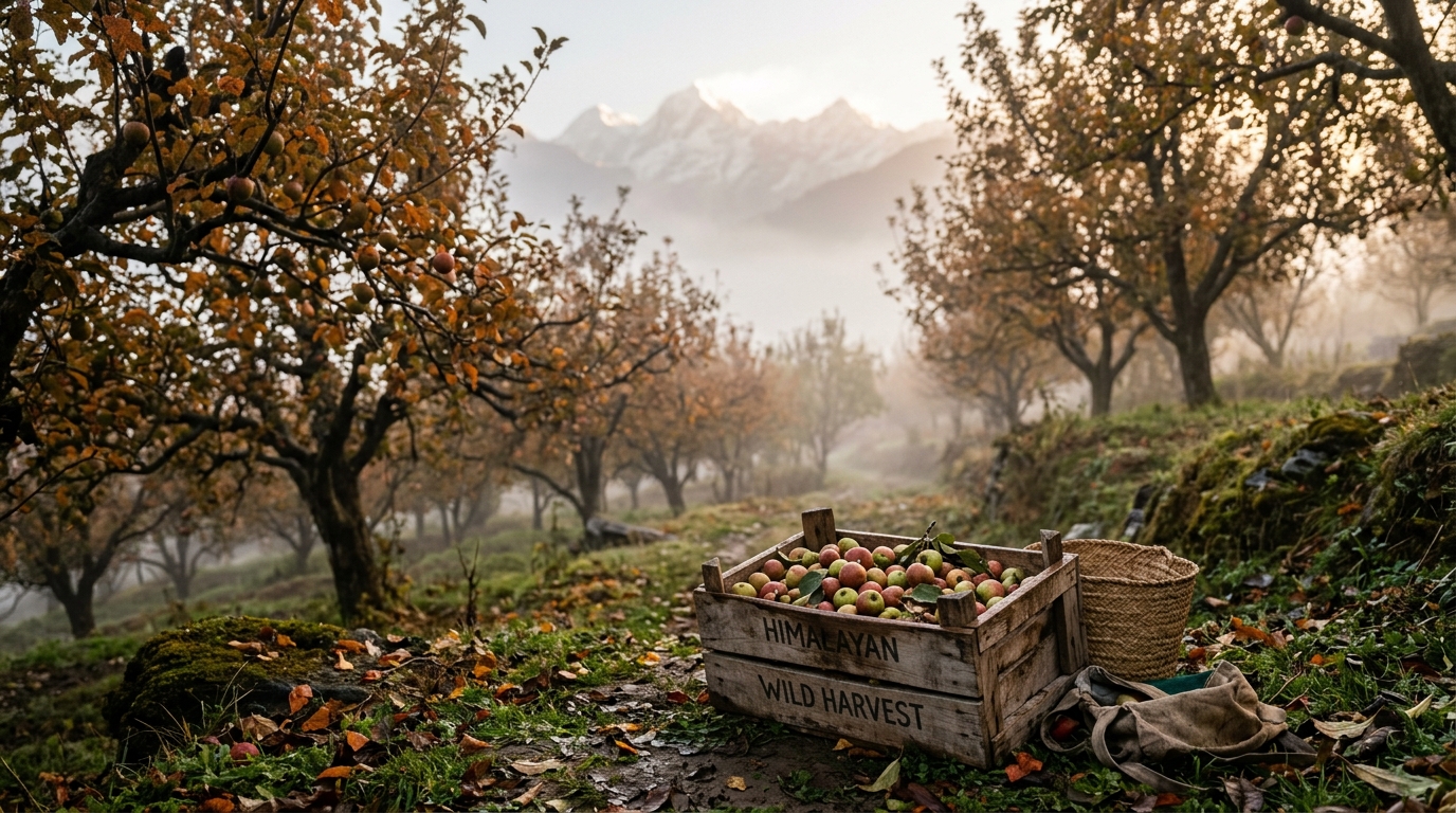Himalayan high orchard harvest